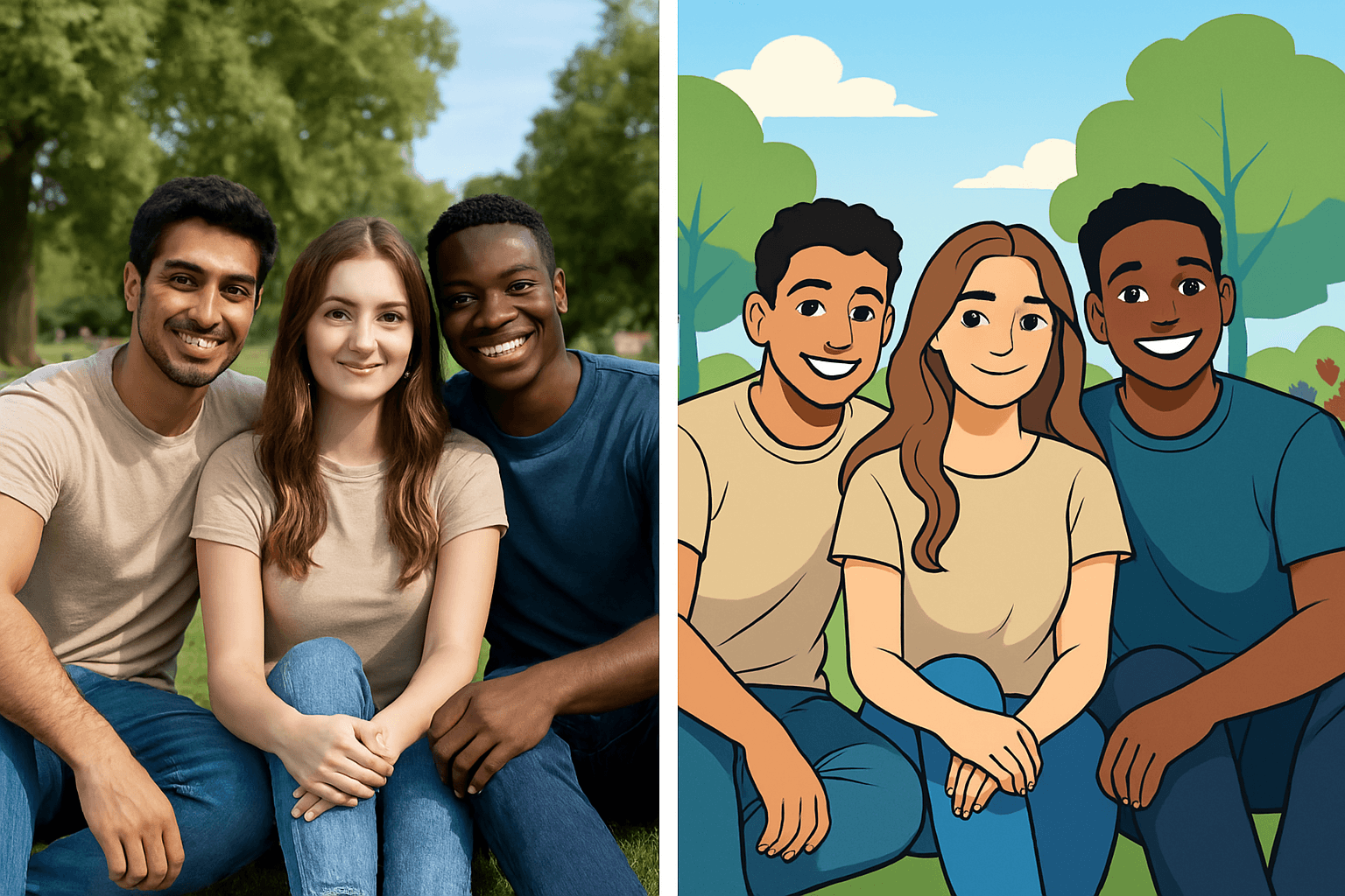 Cartoon transformation example